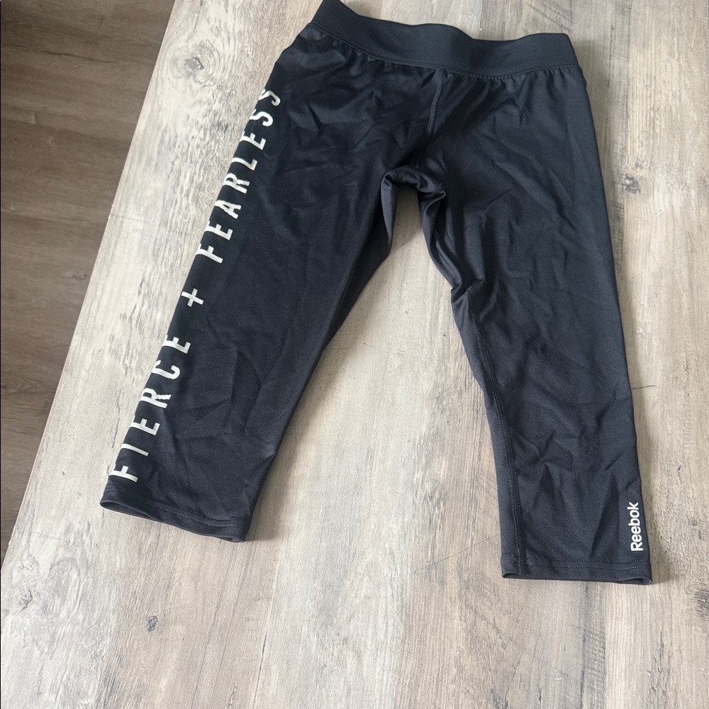 Reebok Kids Charcoal Leggings with Bold Print